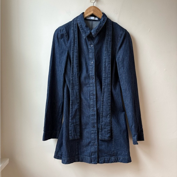 Zara Cotton Denim Dress - Picture 8 of 14
